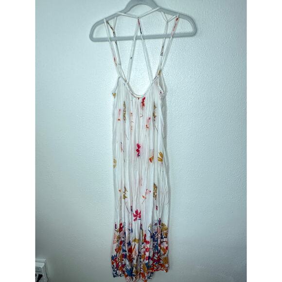 Lovestitch White Mimi Floral Print Sleeveless Scoop Neck Cross-Back Maxi Dress - Picture 9 of 14